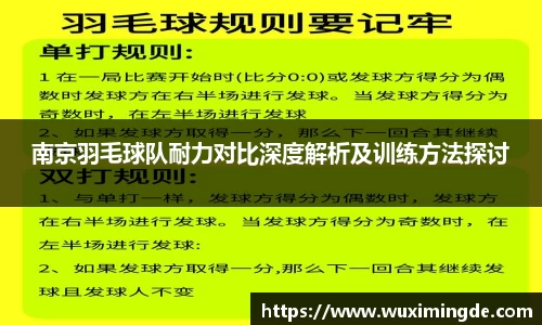 南京羽毛球队耐力对比深度解析及训练方法探讨